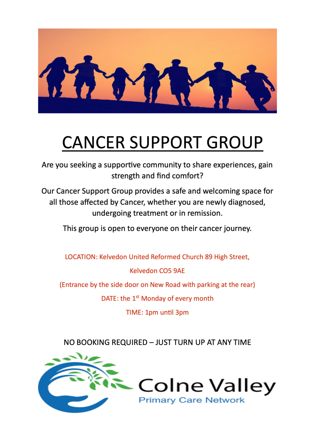 KELVEDON & FEERING Cancer support group poster